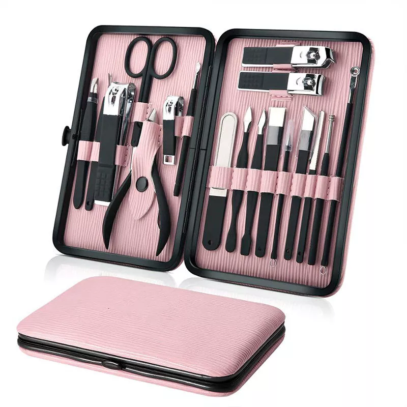 Conjunto de manicure para viagens de unhas de aço inoxidável